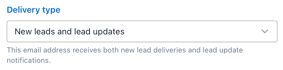 Email endpoint type setting